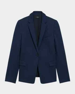 NEW, Theory Slim Fit Smooth Ponte Blazer in Navy Blue Size 10 #SJ1377 - Picture 1 of 10