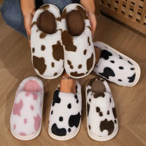 Womens Winter Slippers Slider Warm Faux Fur Lined Ladies Warm Mules Shoes House - Picture 1 of 20