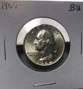 1964 90% argento FDC Washington 25c ~LUMINOSO E LUCIDO ~ #087 - Foto 1 di 4