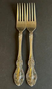 Springtime Stainless Japan Set Of 2 Dinner Forks 7 1/2" Flatware Silverware Vtg - Picture 1 of 5