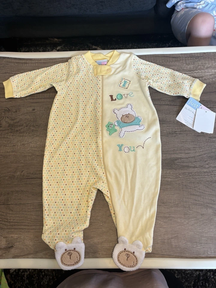 Oso amarillo recién nacido vintage retro de los años 2000 Y2K nuevo con etiquetas 6-9 meses Foto 1 de 4