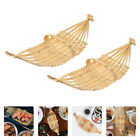Japanese Wooden Sushi Tray Wicker Boat Plate Fruit Basket Display Snack Dish-MG