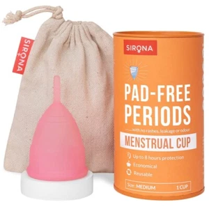 Sirona Reusable Menstrual Cup for Women | Medium Size with Pouch Free shipping - Picture 1 of 6