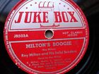 Roy Milton 78rpm Single 10-inch Juke Box Records #JB503 Milton's Boogie 