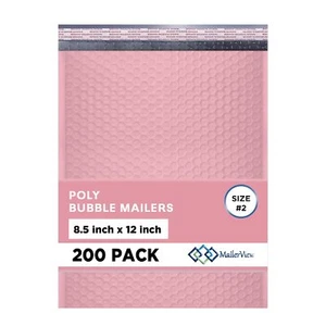 Light Pink Poly Bubble Mailers 8.5x12 inch #2 | Self Seal Padded Envelopes | Cus - Afbeelding 1 van 9