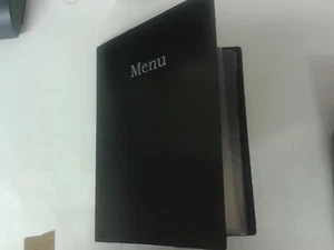 NEW DESIGN A4 MENU IN BLACK POLYPROPYLENE - Picture 1 of 3