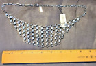 INC / Silver-tone with crystals bib necklace (NWT)