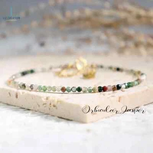 Orbikuläres Jaspis Armband - Ozeanjaspis minimalistisches Armband - Naturstein - Bild 1 von 4