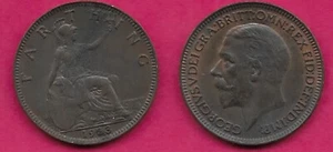 GREAT BRITAIN FARTHING 1933 UNCROWNED PORTRAIT OF KING GEORGE V FACING LEFT,lege - Picture 1 of 1
