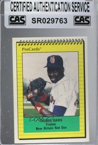 1991 ProCards Minor League Freddie Davis #345 CAS Certified Sealed Auto