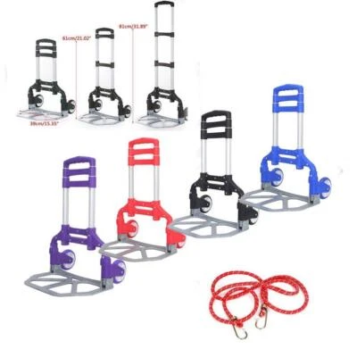 Cart Folding Dolly Push Truck Hand Trolley Luggage Aluminium Bungee Cord New - Image 1 of 4