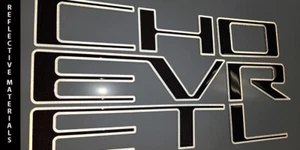 Tailgate raised letters fits SILVERADO 2019 2024 2025 REFLECTIVE SILVER OUTLINE - Picture 1 of 2