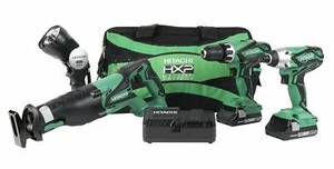 HITACHI KC18DG4LS 18V 18-Volt Cordless Tool 4 Piece Combo Kit - Picture 1 of 4