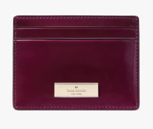 Authentic, Kate Spade, Kenzie Boxed Small Cardholder, Dark Raspberry - Picture 1 of 5