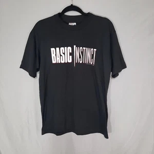 Maglietta Promo Vintage Basic Instinct Movie Uomo Taglia Large Nera 1992 Horror Tee - Foto 1 di 8