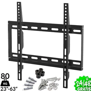 SOPORTE TV PARED Q LED LCD PLASMA 23" a 63" 80kg ROBUSTO AJUSTABLE FLAT BRACKET - Imagen 1 de 9