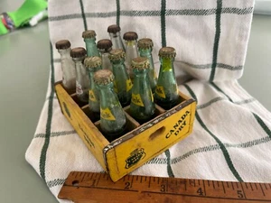 1960s Canada Dry Wink ACL Soda Bottles & Case toy Doll miniature 3” folk art - Picture 1 of 6