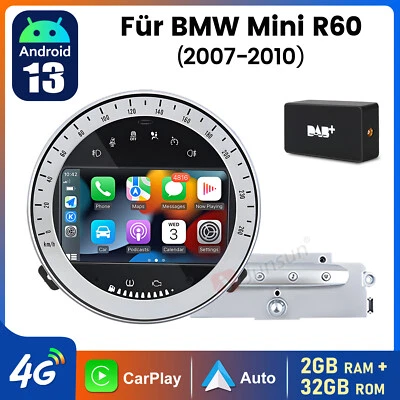 32G 7” Android13 Autoradio Carplay Für BMW MINI R52 R56 R60 GPS DAB+ WIFI BT 4G - Bild 1 von 4