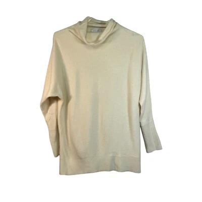 Suéter para mujer Nordstrom Collection crema cachemir capucha cuello M Foto 1 de 4