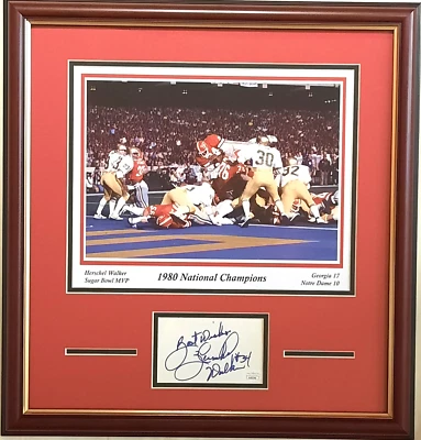 Georgia Bulldogs Herschel Walker signed framed print 1980 National Champs  JSA - Image 1 of 2