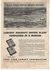 1942 Lone Star Ciment Ad : usine de moteurs d'avions Wright près de Cincinnati, OhiO
