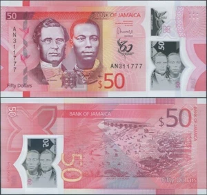 Jamaica 50 Dollars 2022 UNC (P-96) Polymer - Picture 1 of 1
