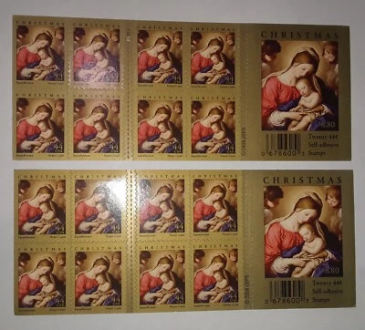Two x 20 = 40 of MADONNA & CHILD 44¢ US Christmas Stamps by Sassoferrato 4424a - Image 1 of 4