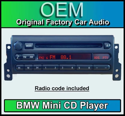 BMW Mini Cooper S CD player, Mini CD53 car stereo Mini R50 R52 R53 radio unit - Image 1 of 4