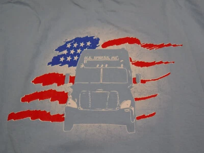 GA12 Nuevo U.S. Xpress USX Camión Azul LS Detalle Bandera Bolsillo Camiseta Adulto 2XL Foto 1 de 4