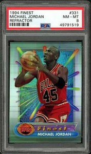 Michael Jordan Card 1994-95 Finest Refractor #331 PSA 8