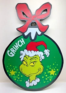 Dr. Seuss The GRINCH NEW Wood Wall Decor - "Grinch" Ornament - 8" x .35" x 11.5" - Picture 1 of 2
