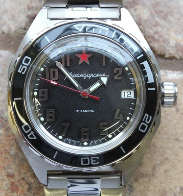 Reloj de pulsera mecánico de cuerda automática Vostok Komandirskie Diver 650537 Foto 1 de 4