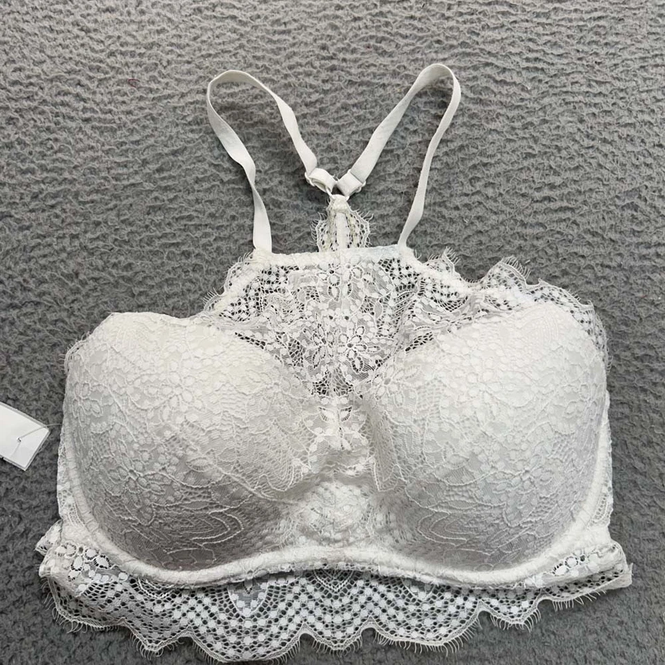 Sujetador Rosa S Sujetador Push Up Push Up D-dd Copa Pequeño Blanco Encaje Espalda Corredora Foto 1 de 4