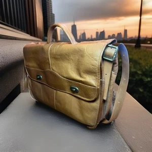 Bolso Cartera de Hombro para Laptop de Cuero Columbia Genuino Marrón Caramelo. Forro satinado - Imagen 1 de 10