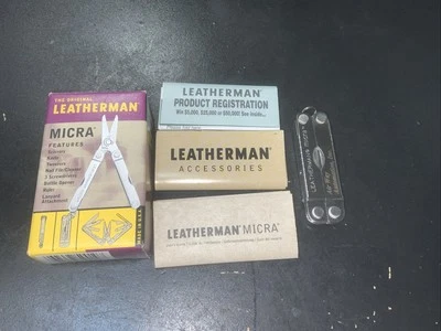 Leatherman Micra Stainless Steel Multitool Knife w/scissors (note Engraving )