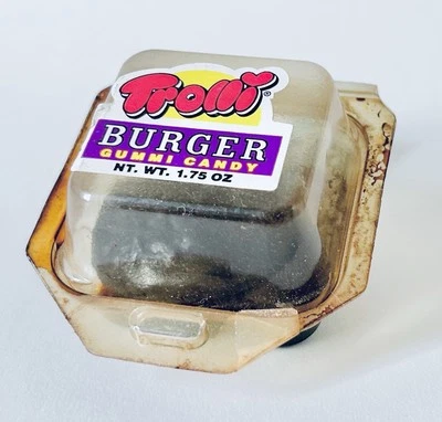 "Trolli Burger 1995 de colección caramelo de goma contenedor de 3"" sellado hamburguesa novedad" Foto 1 de 3