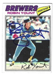 Autographed ROBIN YOUNT Milwaukee Brewers 1977 Topps Card #635 w/Show Ticket - Picture 1 of 1