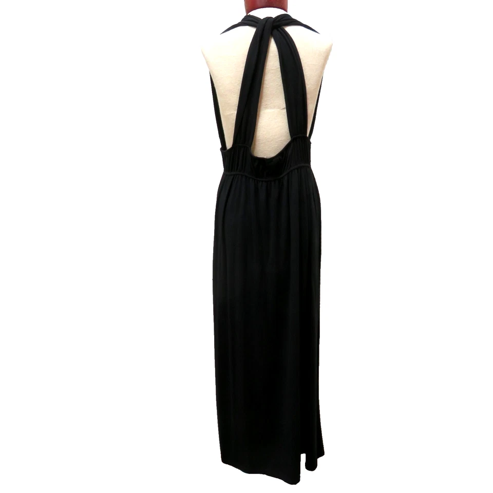 Arden B Women Knit Halter Neck Open Back Empire Waist Long Maxi Knit Dress L Vtg - Image 1 of 4