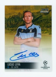 2020-21 Lucas Leiva Topps Stadium Club Chrome Gold Lazio Autographed Card 31/50