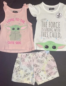 DISNEY STAR WARS GROGU GIRLS 3 PIECE OUTFIT SIZE 2T 4T NEW - Picture 1 of 1