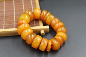 Popular authentic Baltic amber bracelet with abacus shaped amber  auction - Picture 1 of 2