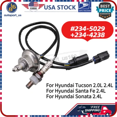 2 Piece Lambda O2 Oxygen Sensor For 2010-2013 Hyundai Tucson 2.4L w/California - Image 1 of 4