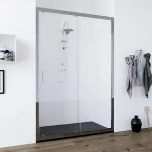 PORTA doccia scorrevole vetro TRASPARENTE da 6mm 100 120 130 140 cm FAGGIO - Foto 1 di 3