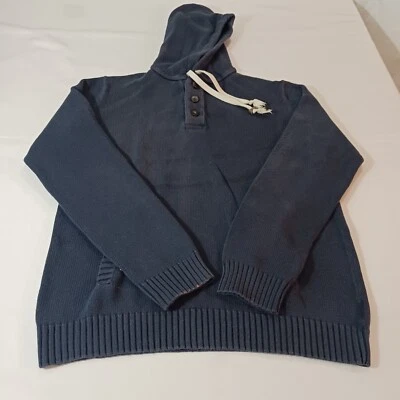 H&M LOGG Para hombres Azul Algodón Henley Sudadera con Capucha Cordón Sudadera Talla XL Pecho 46" Foto 1 de 4