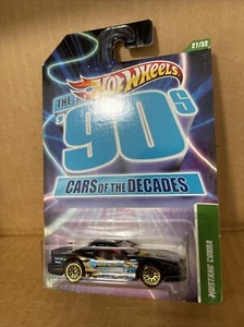 2010 Hot Wheels The 90's - Cars of the Decades - Black Mustang Cobra W1470 - Picture 1 of 3