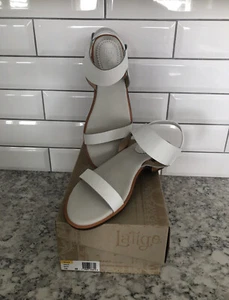 Latigo Anthropologie Halo LA11076 White  ankle strap sandals US 10M EUC - Picture 1 of 12