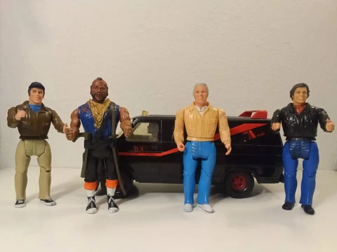 the a-team Vintage 6" Action Figures Plus Ertl Van!! 1983 Cannell Cover