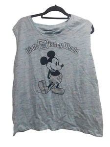 Disney Parks Classic Mickey Disney World Tank Top Women Sz XL Heathered Blue NEW - Picture 1 of 6