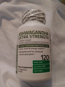 Bronson Ashwagandha Extra Strength 3000mg, Stress & Mood Support, 120 Capsules - Picture 1 of 2