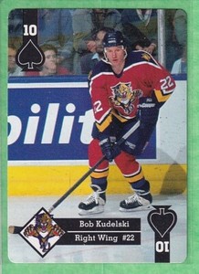 1995-96 Hoyle Eastern Conference Playing Cards #10S Bob Kudelkski FLA Panthers